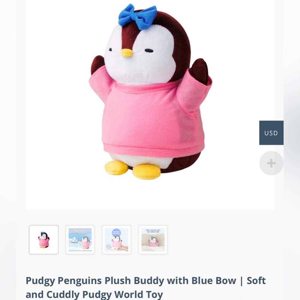 Adorable Penguin Plush Toy with Blue Bow